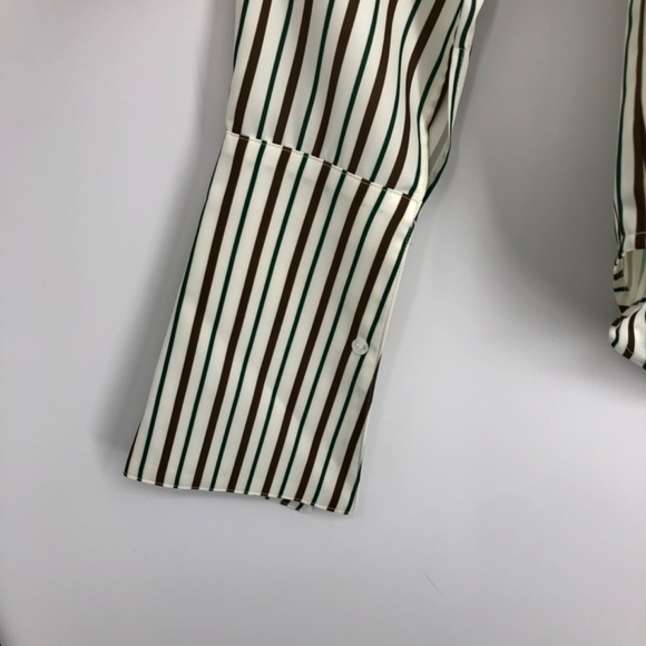 Kittenish Womens Button Front Top Size Small Stripe Oversized Long Flare Sleeve - Picture 7 of 15